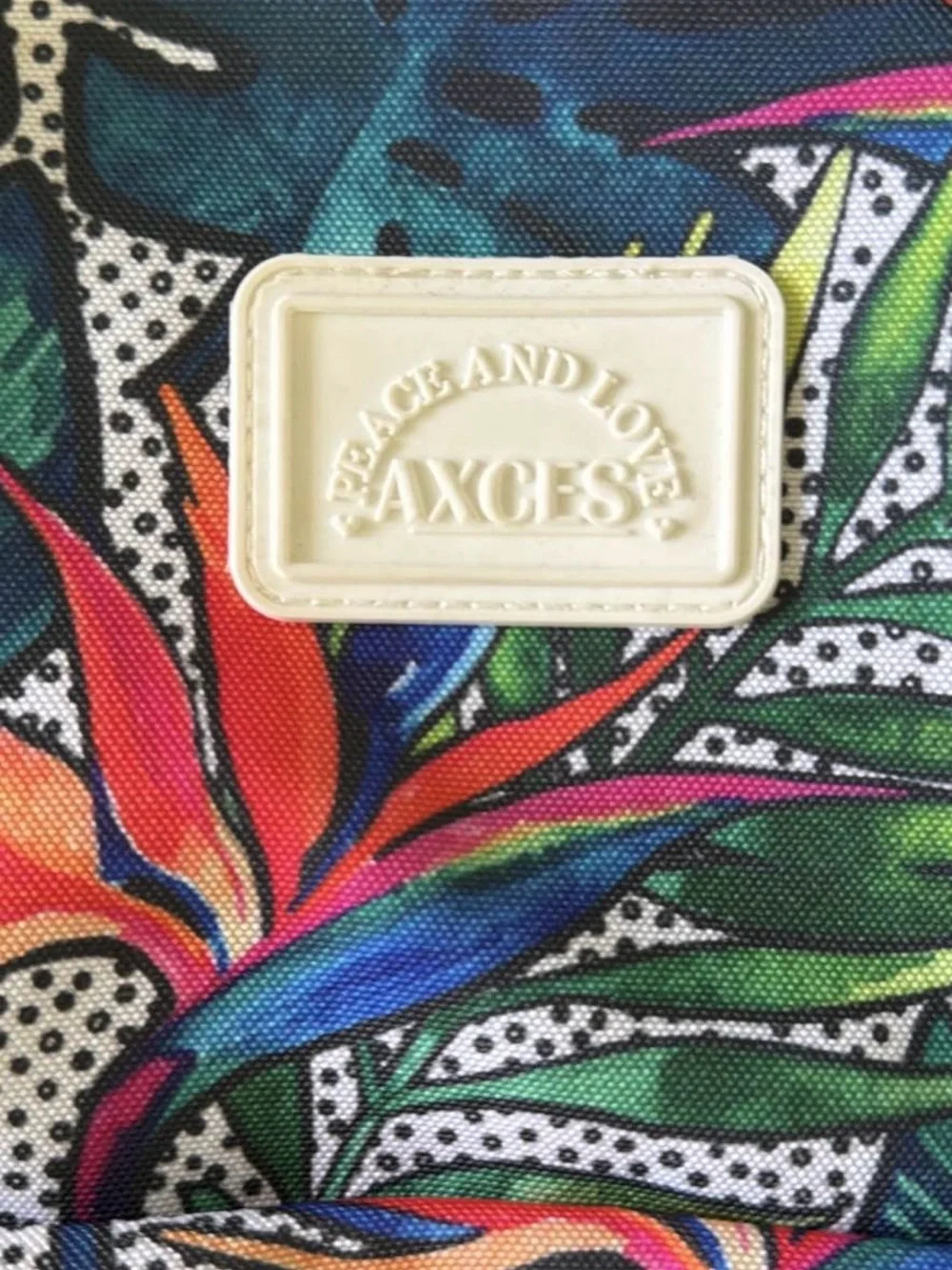 AXCES Tropical Leaf Print Backpack Pre Owned